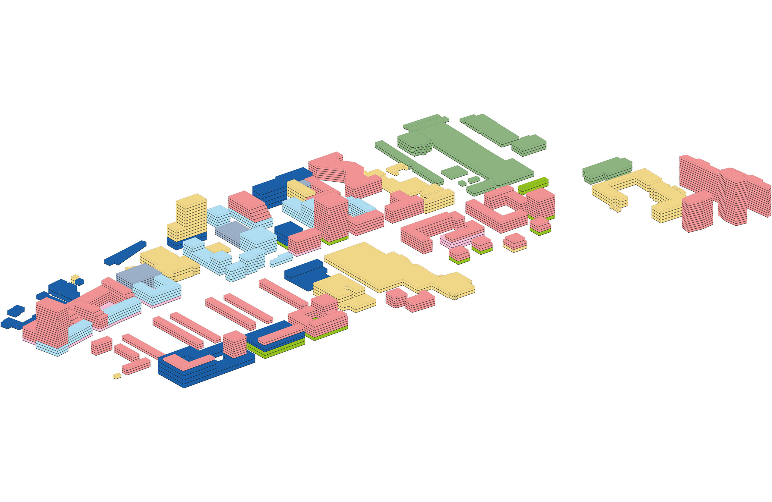 Gutleut West Frankfurt Axonometric Projection
