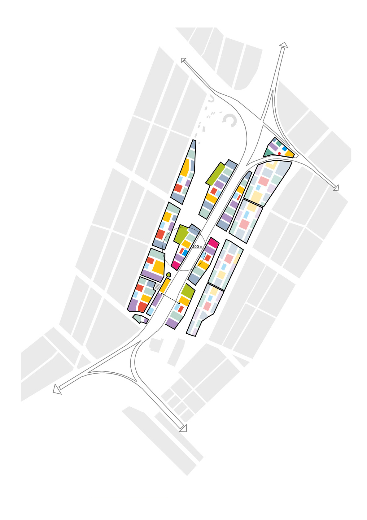 Fine-grained block structures with development clusters and complementary uses